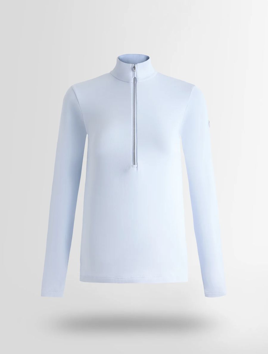 Sous-pull demi-zip bleu ciel, vue de face