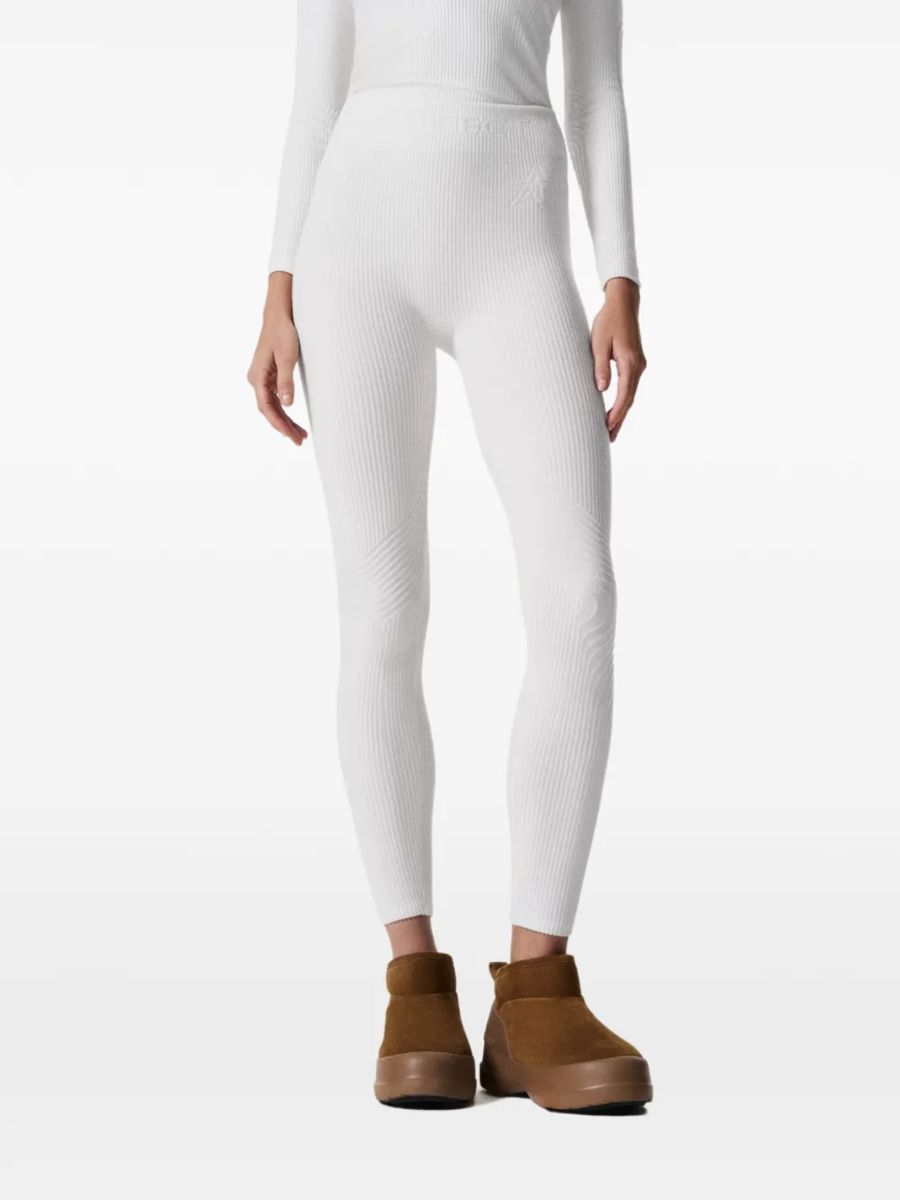 Legging en maille côtelée blanche